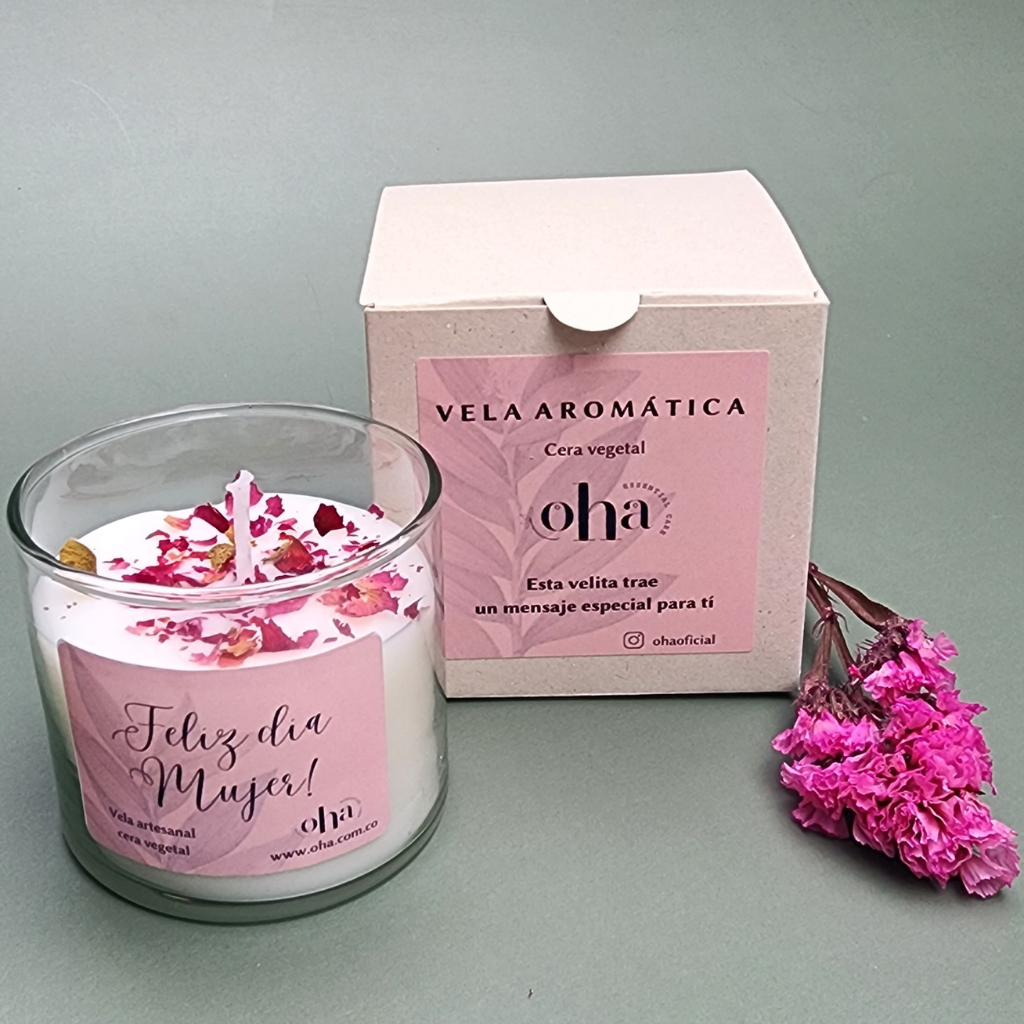 Velas aromáticas artesanales de cera vegetal - Hoy quiero decirte 50 gr