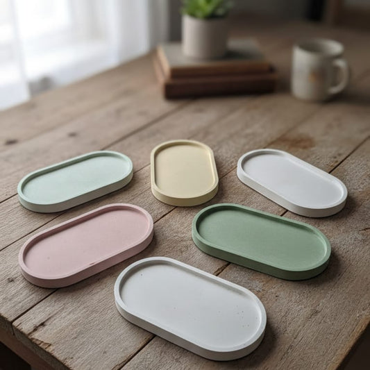 Bandeja de concreto decorativa