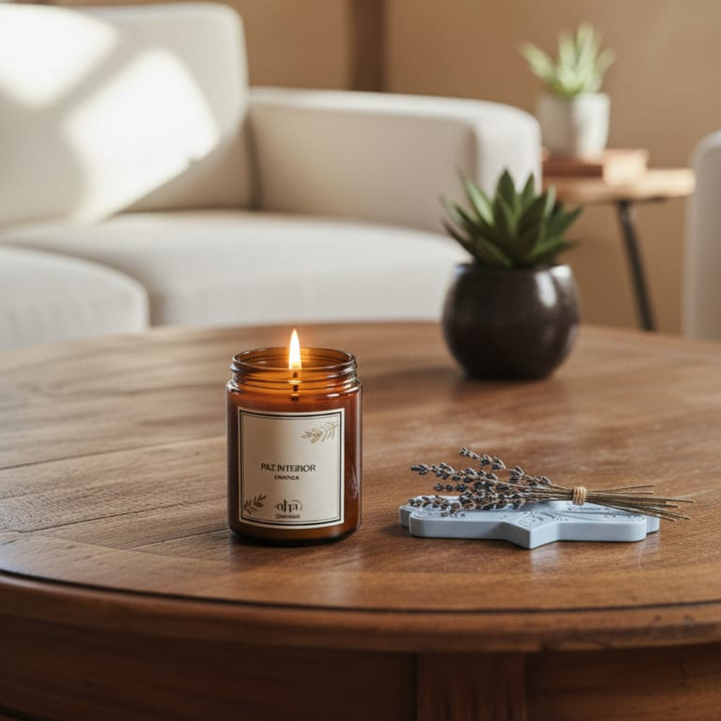 Velas aromáticas artesanales de cera vegetal 200 gr