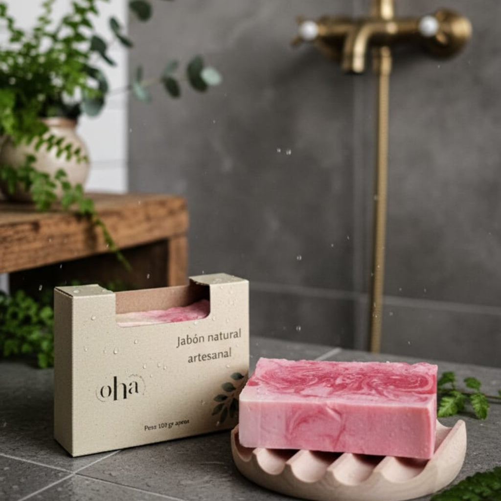 Kit jabón natural 120 gr y jabonera concreto