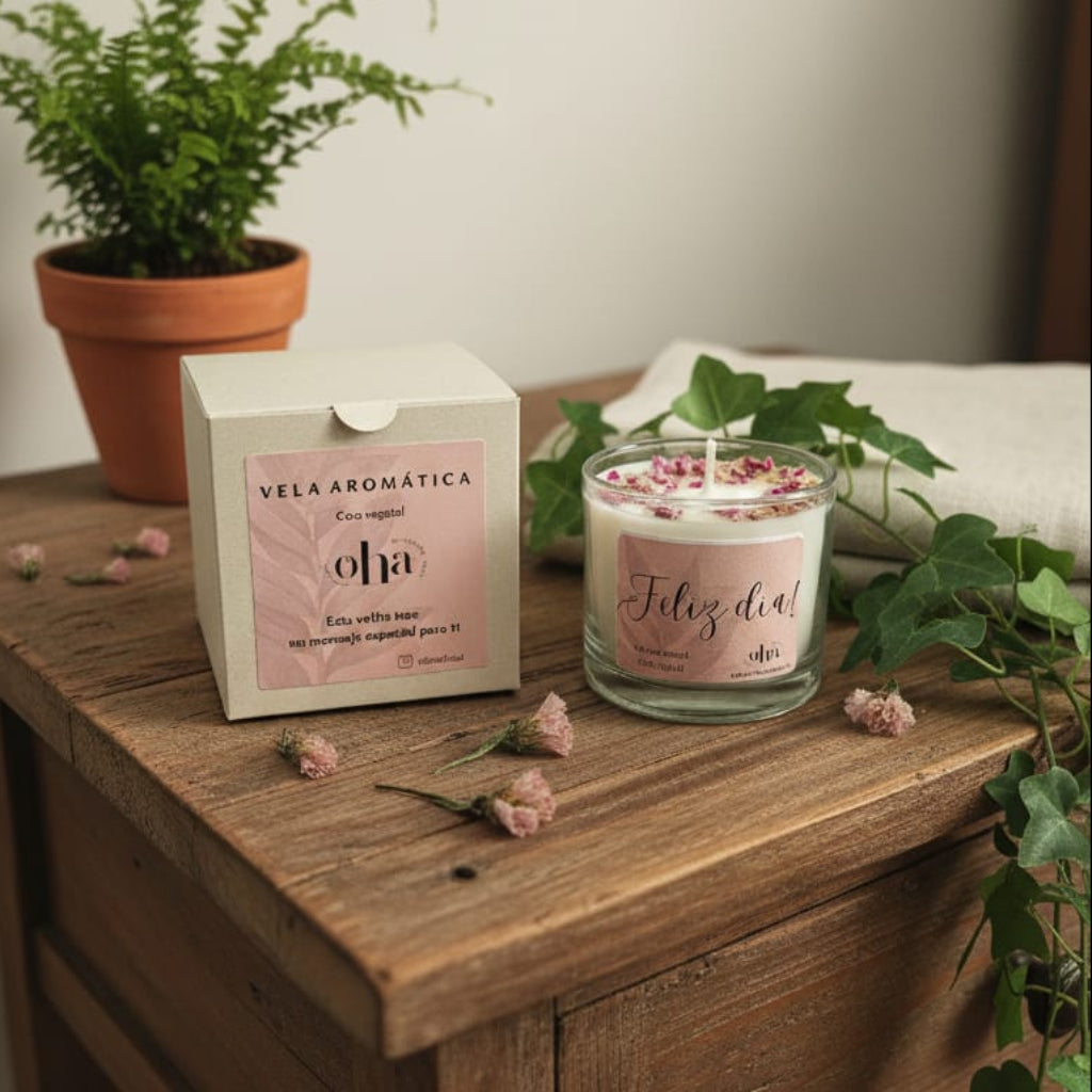 Velas aromáticas artesanales de cera vegetal - Hoy quiero decirte 50 gr